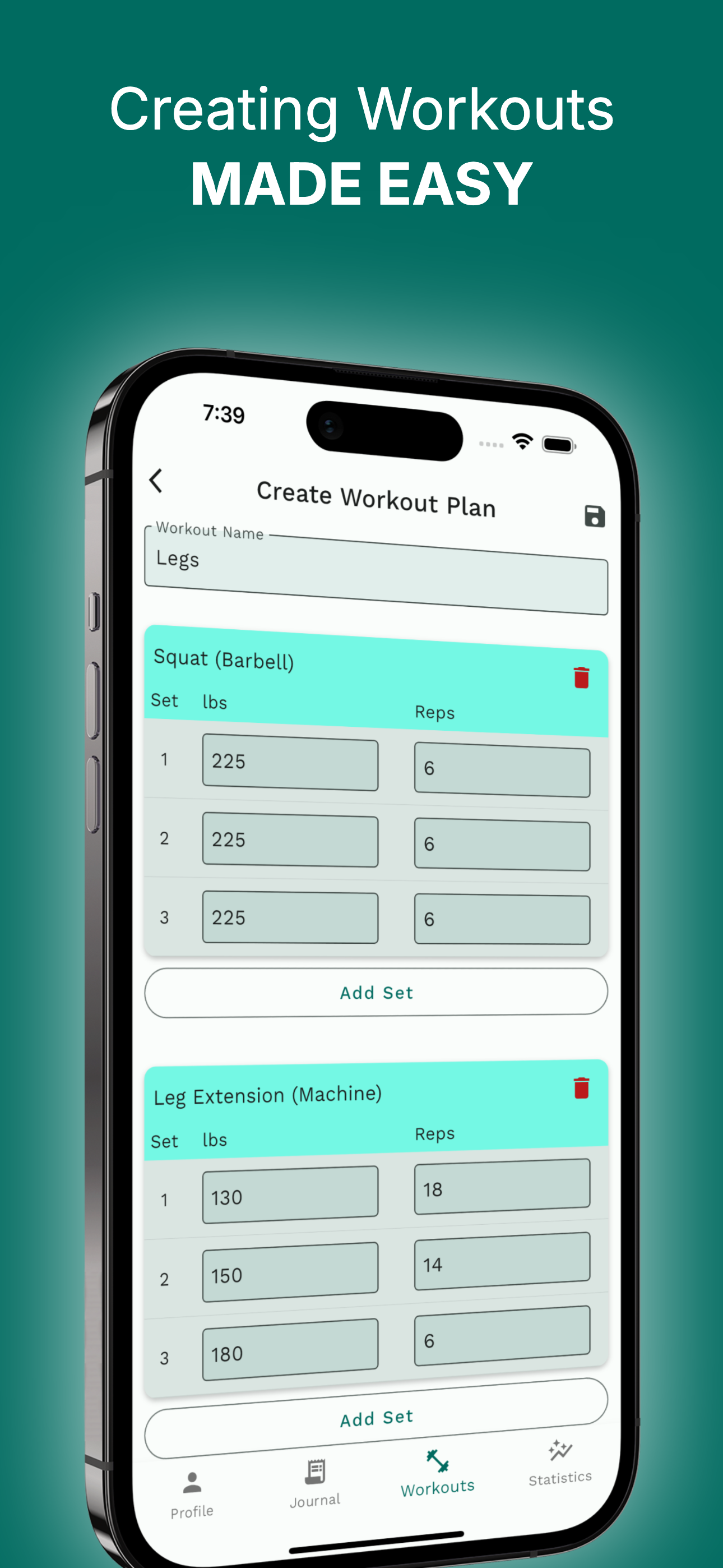 Create your own workout plans
