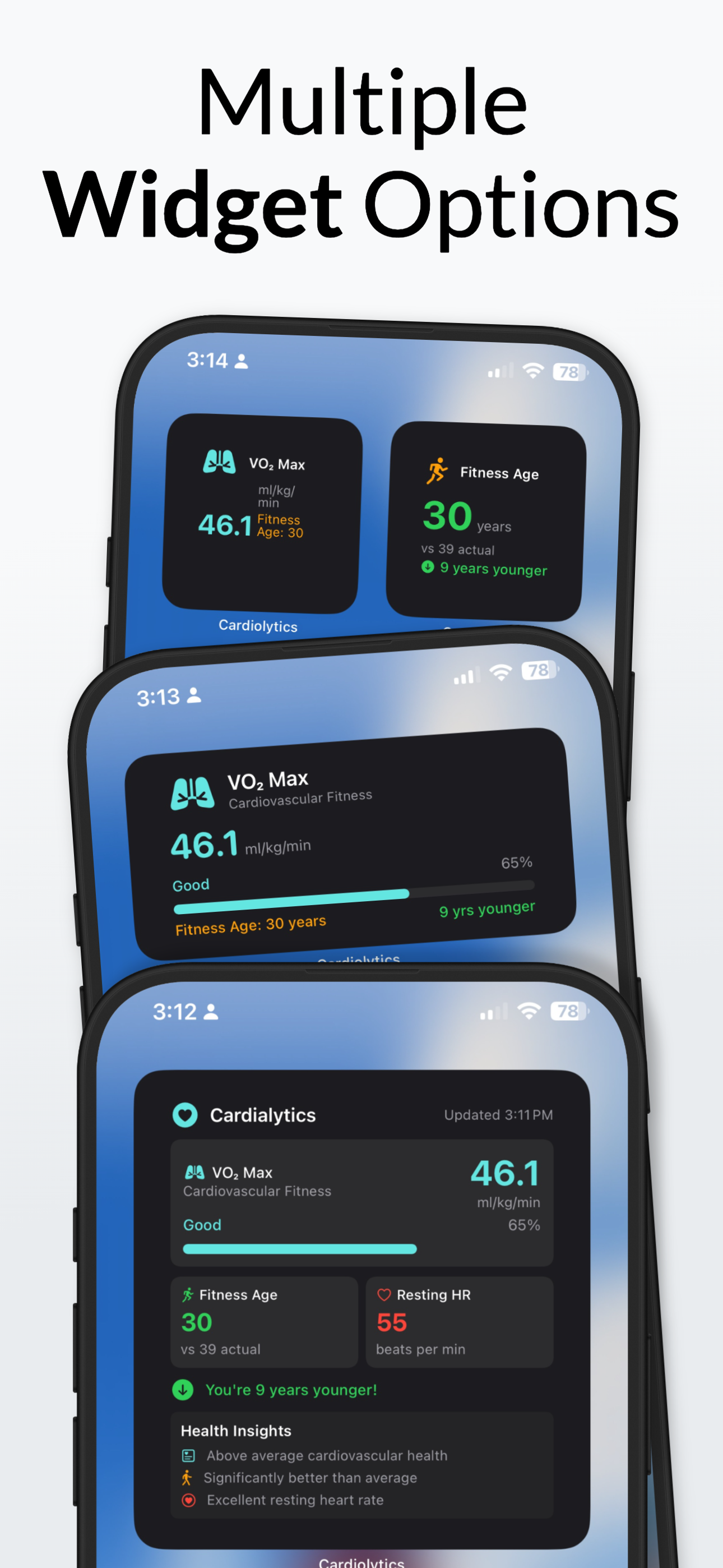 Multiple widget options to select from.